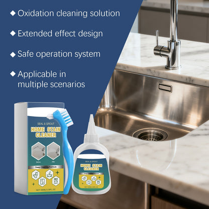 Braveloncosh® Household Stain Remover Gel 🧴, Deep Cleaning Gel with Brush 🧽, perfect for tile grout 🏠, washing machine seals 🧺, refrigerator rubber ❄️, wall and shower stains 🚿